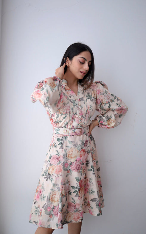 Taylor Pastel Floral Midi Dress